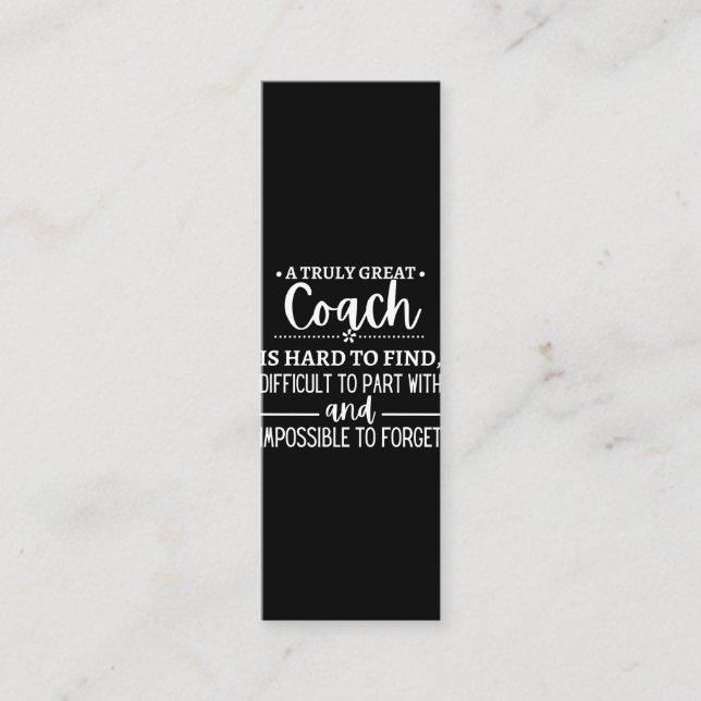 A Truly Great Coach is hard find Treuekarte (Vorderseite)