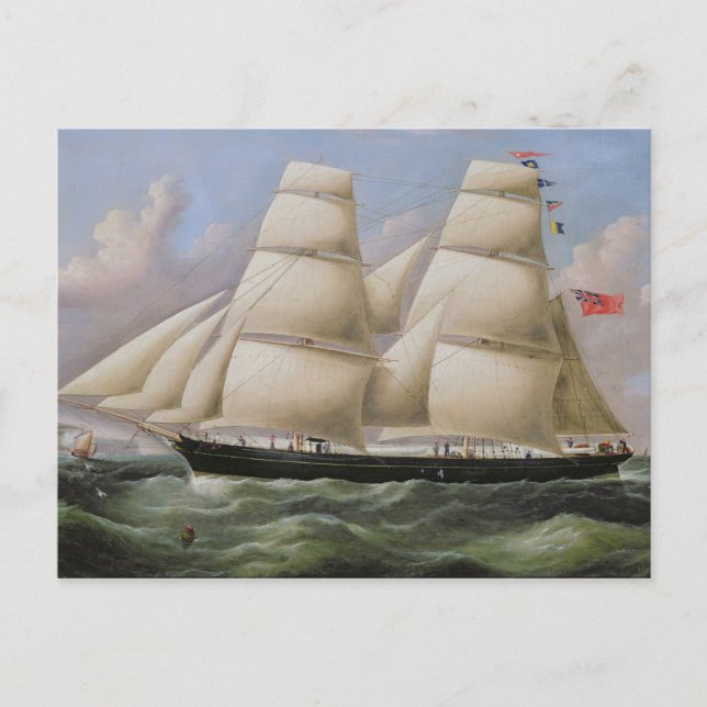 A Two Masted Schooner off Dover (Öl auf Leinwand) Postkarte (Vorderseite)