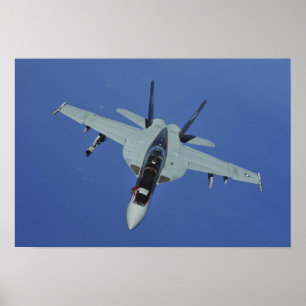 A US Navy F/A-18F Super Hornet im Flug Poster