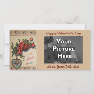 A Valentine Message Vintage Photo Card Feiertagskarte