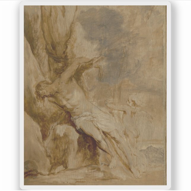 A. van Dyck - Saint Sebastian Von einem Engel gezü Aufkleber (Vorderseite)