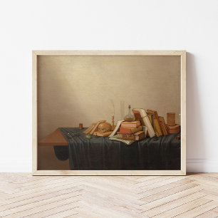 A Vanitas mit Büchern und Schädel   Gerrit van Vuc Poster