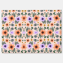 A vibrant floral pattern features orange  magnet