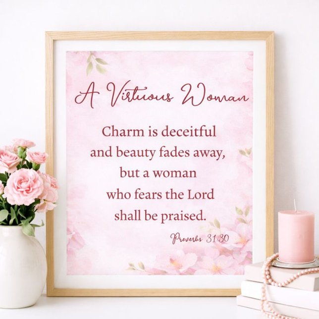 A Victorious Woman Proverbs 31 Christian Floral Poster (Von Creator hochgeladen)