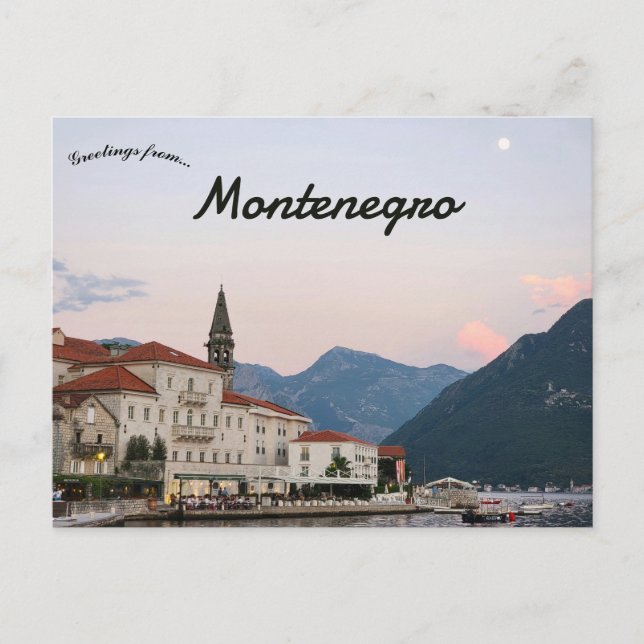 A View of Perast Montenegro Postcard Postkarte (Vorderseite)