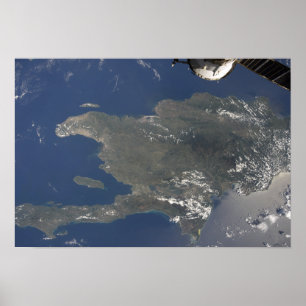 A view of the Caribbean island of Hispaniola Poster