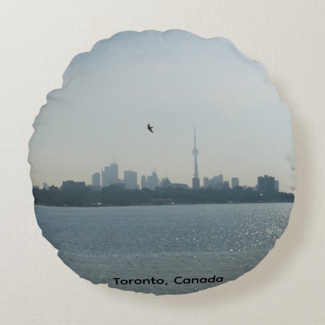 A view of Toronto Round Pillow Rundes Kissen (Vorderseite)