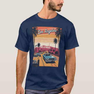 A Vintage Travel Art of Los Angeles California US  T-Shirt