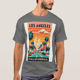 A Vintage Travel Art von Los Angeles Kalifornien U T-Shirt