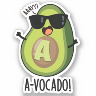 A-vocado Funny Avocado Pun Aufkleber