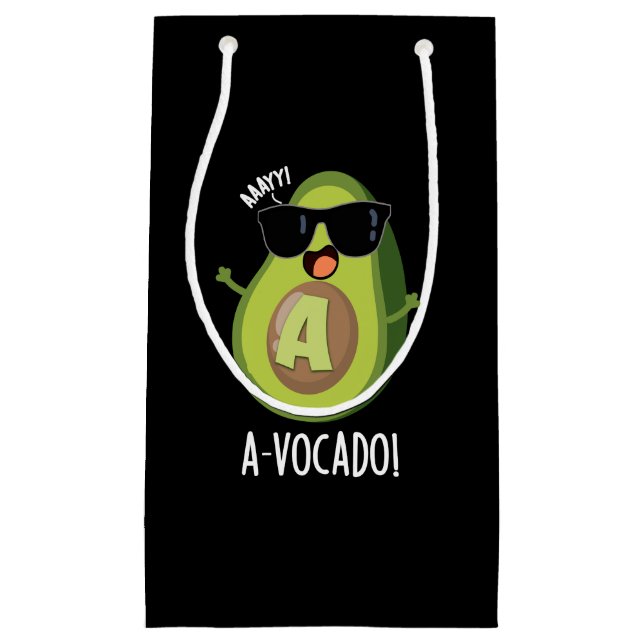 A vocado Funny Avocado Pun Dark BG Kleine Geschenktüte (Vorderseite)