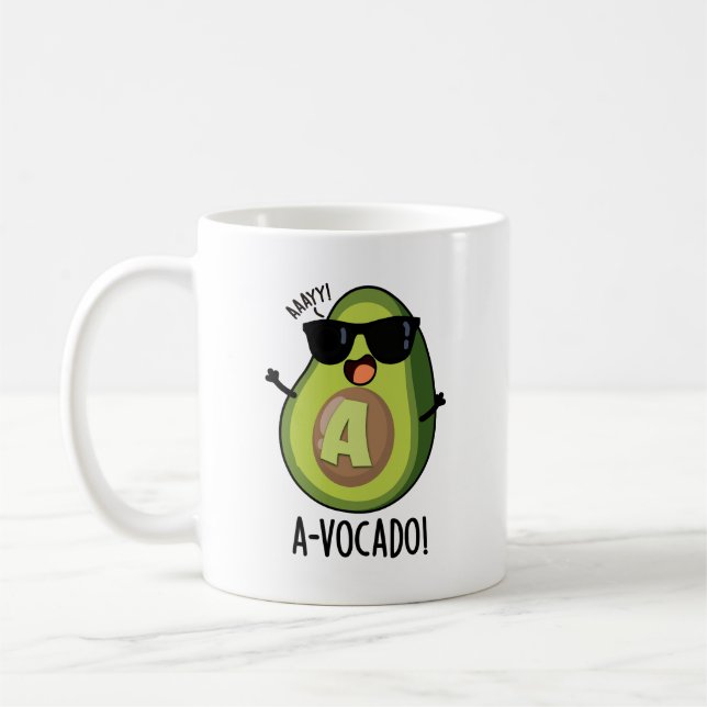 A-vocado Funny Avocado Pun Kaffeetasse (Links)