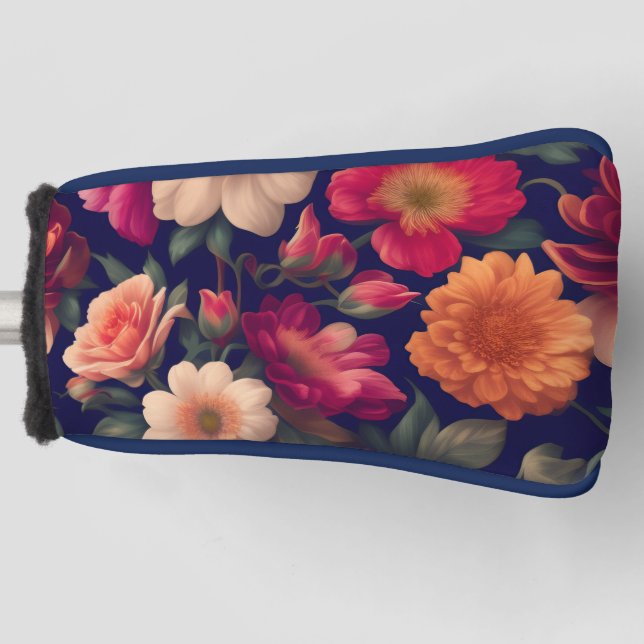 A wallpaper with a floral pattern  golf headcover (Vorderseite)