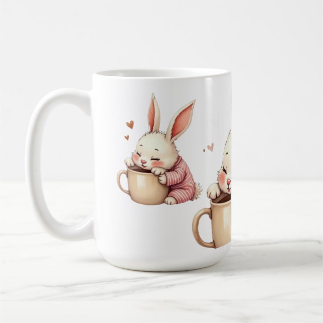 A Warm Hug in a Cup Morning Snuggles Bunny’s Cozy  Kaffeetasse (Links)