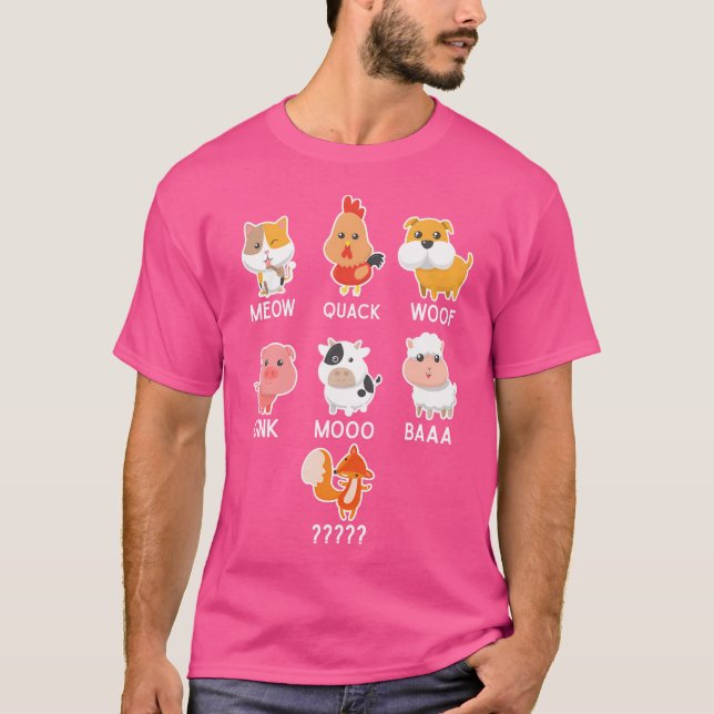 A Was sagt der Fuchs Tiere? T-Shirt (Vorderseite)
