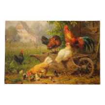 A Watchful Eye Farm Rooster Hens Carl Jutz 1916