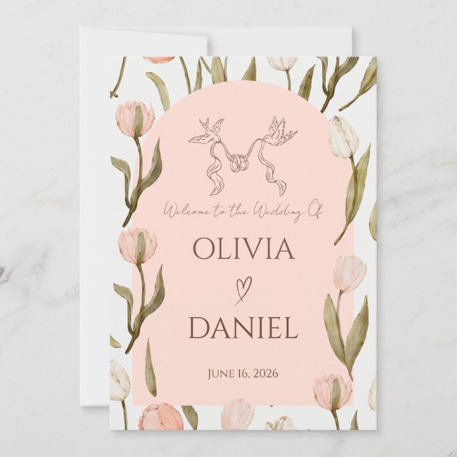A wedding invitation with a dreamy, romantic touch (Vorderseite)