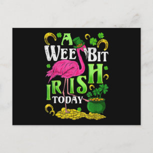 A Wee Bit Irish Heute St Patricks Day Flamingo Ankündigungspostkarte