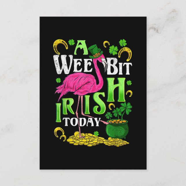 A Wee Bit Irish Heute St Patricks Day Flamingo Begleitkarte (Vorderseite)