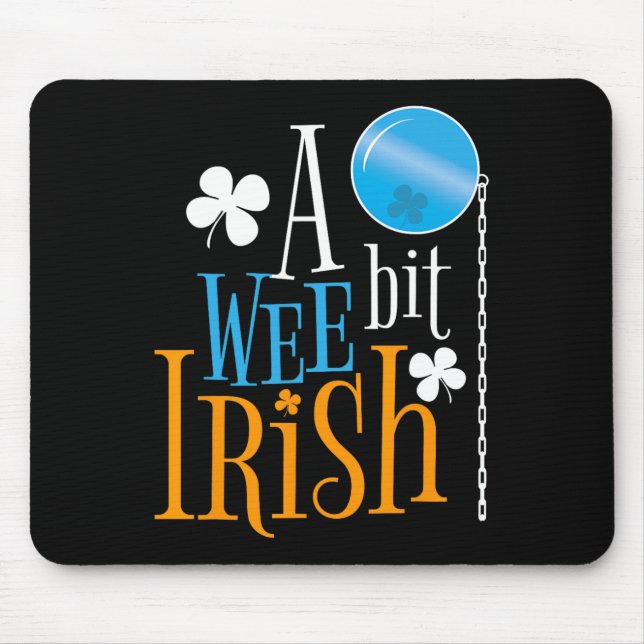 A Wee Bit Irish Pride St Patricks Day Kleeblatt Gr Mousepad (Vorne)