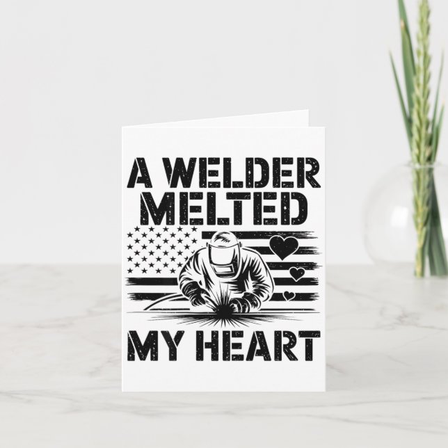 A Welder Melted My Heart Valentine Day On Ck Wel  Karte (Vorderseite)