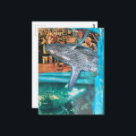 A Whale of a Time A Surreal Collage Postkarte<br><div class="desc">A surreal collage made and photographed by Angelandspot in the year 2026 with vintage images from a magazine from the 1980s era of a bar scene and a whale</div>
