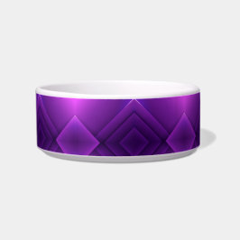 A white bowl with a vibrant purple geometric napf