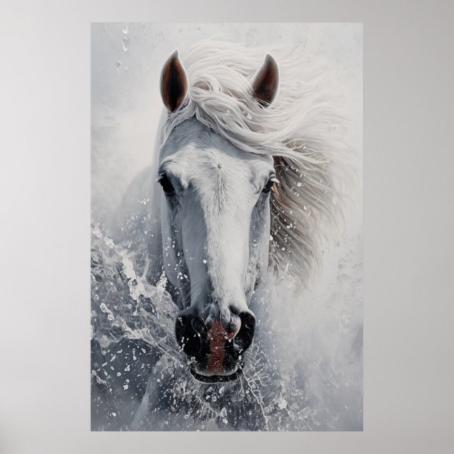 A White Horse Poster Art Print Wall Art (Vorne)