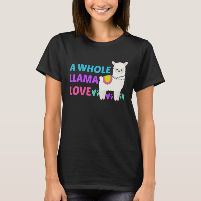 A Whole Llama Love Cute Llamas   Boho Women Teens T-Shirt (Vorderseite)