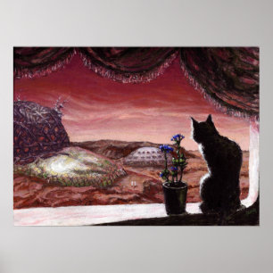 A Whole New World - Sci-Fi - Cat on Mars Poster
