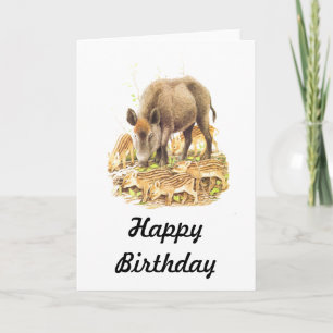 A Wild Boar und Babies Karte