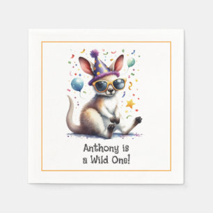 "A Wild One" Känguru-Geburtstagsfeier Serviette