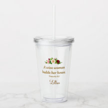 "A Wise Woman Builds Her House" Personalized Clear