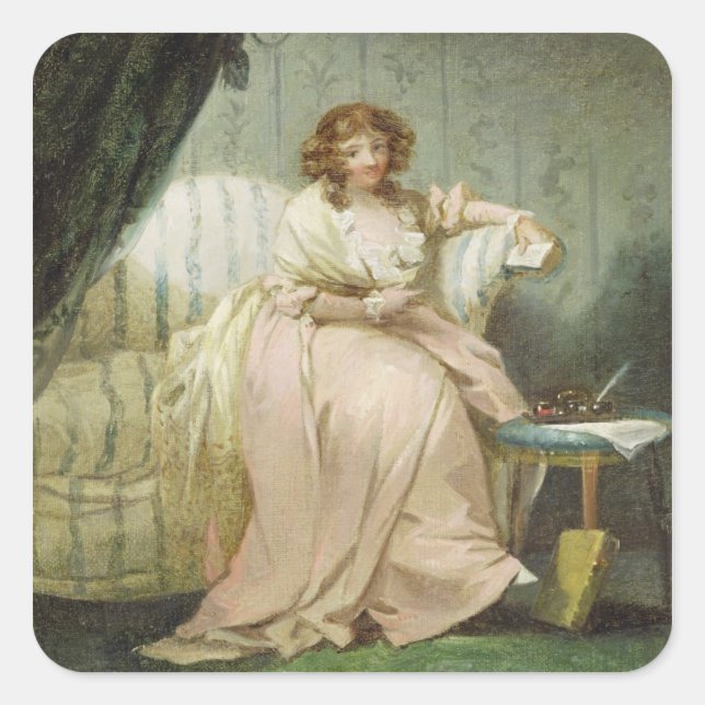 A Woman Called Anne, the Artist's Wife, c.1790-180 Quadratischer Aufkleber (Vorderseite)