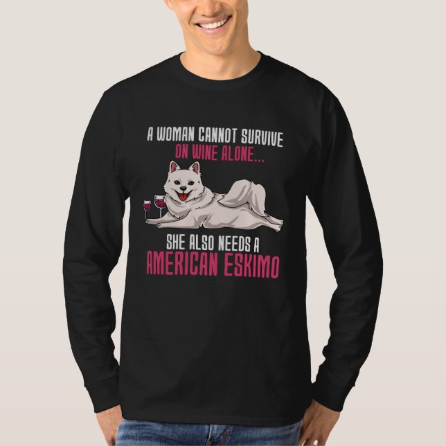 A Woman Cannot Survive On Wine Alone American Eski T-Shirt (Vorderseite)