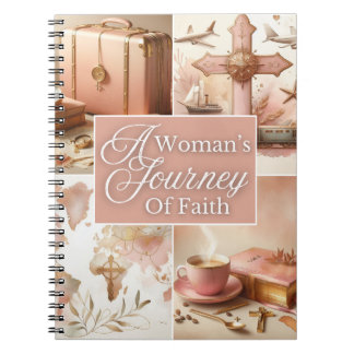 A Woman's Journey Of Faith Pink Watercolor Floral Notizblock