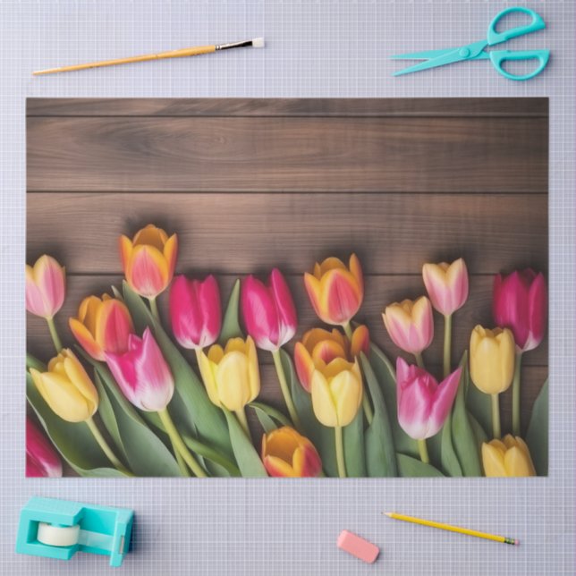 A Wood and Tulip Series Design #5 Seidenpapier (Basteln)