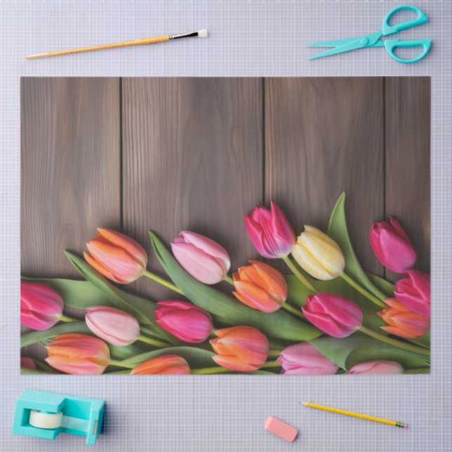 A Wood and Tulip Series Design #6 Seidenpapier (Basteln)