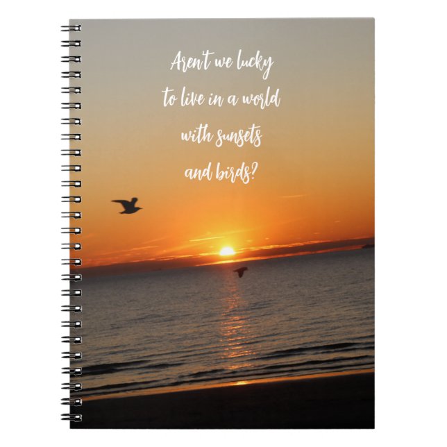 "A World With Sunsets and Birds" Notizblock (Vorderseite)