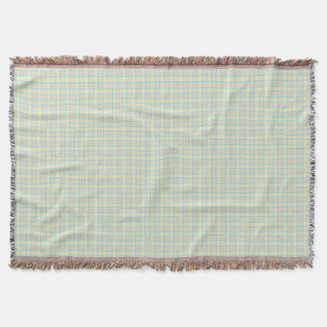 A woven blanket with a subtle green and beigহe  decke (Vorderseite)