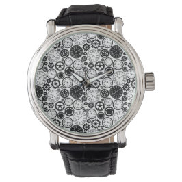 A wristwatch with a detailed gear-patterned face armbanduhr