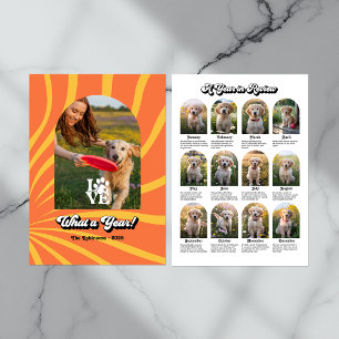 "A Year in Review" Retro Dog Lovers Foto Collage Feiertagskarte