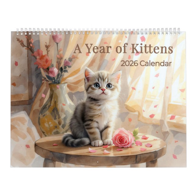 A Year of Kittens 2026 Wall Calendar Kalender (Titelbild)