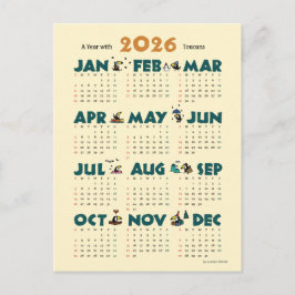 A Year with Toucans: Calendar 2026 Feiertagspostkarte