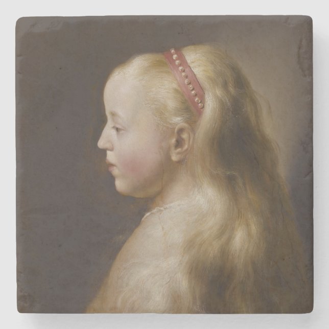 A Young Blonde Girl (von Jan Lievens) Steinuntersetzer (Vorderseite)