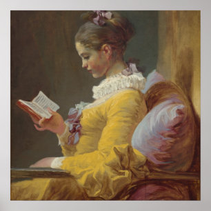 A Young Girl Reading Poster