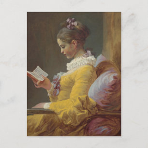 A Young Girl Reading Postkarte