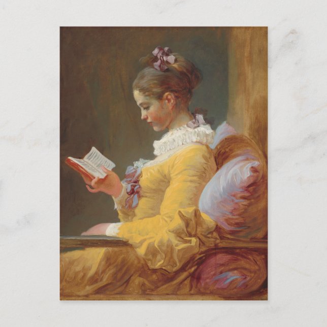 A Young Girl Reading, The Reader von J. Fragonard Postkarte (Vorderseite)