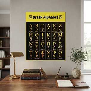 A-Z Griechische Alphabetbuchstaben In Reihenfolge Poster