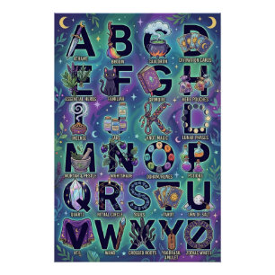 A-Z Hexen-Alphabet Poster